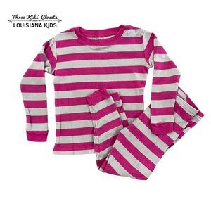 Leveret 3Y Magenta & Grey Striped Pajamas